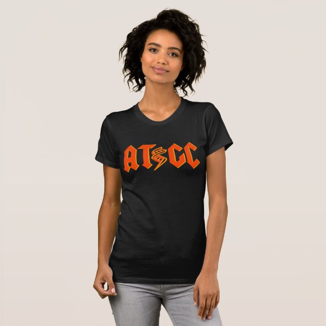 Camisa de la DNA de ATGC - naranja/rojo (Anverso completo)