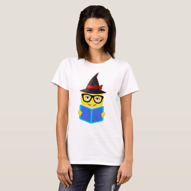 Camisa de la emoji de la bruja de Halloween para (Anverso completo)