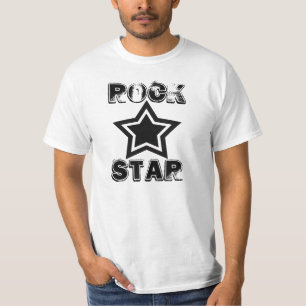 Camisa de la estrella del rock, blanco y negro
