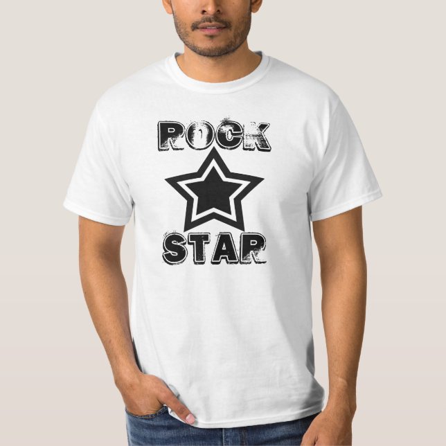 Camisa de la estrella del rock, blanco y negro (Anverso)