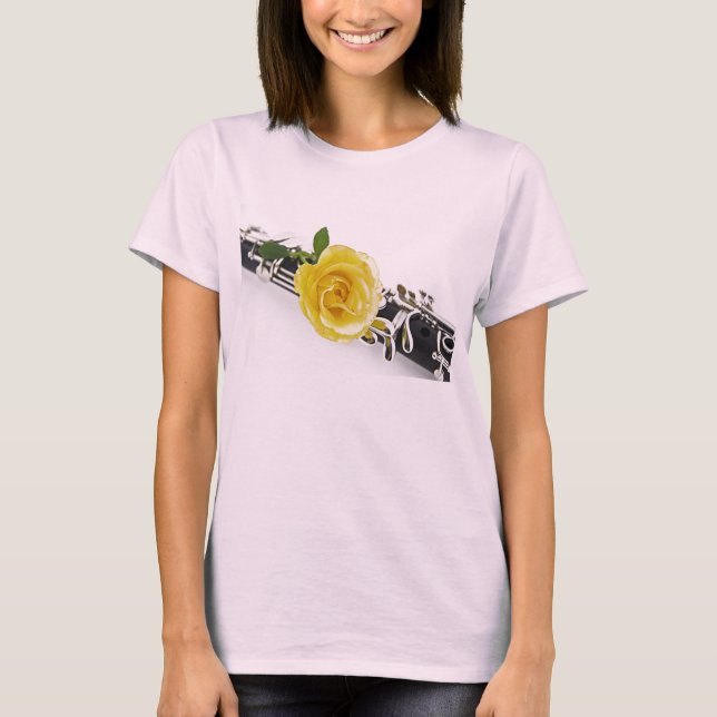 Camisa de la flor del rosa amarillo del Clarinet (Anverso)