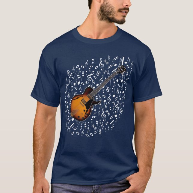 Camisa de la guitarra eléctrica del resplandor (Anverso)