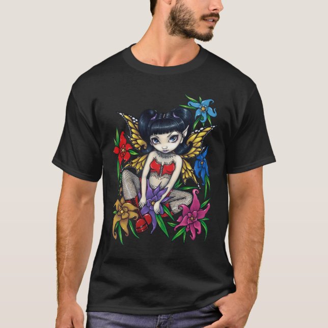 Camisa de la hada del gótico de las redes y de las (Anverso)