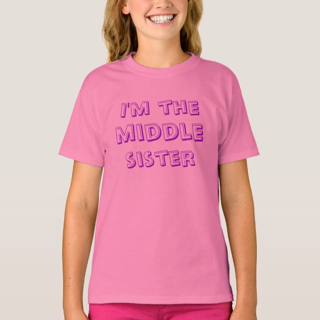 Camisa de la hermana media del personalizado (Anverso)