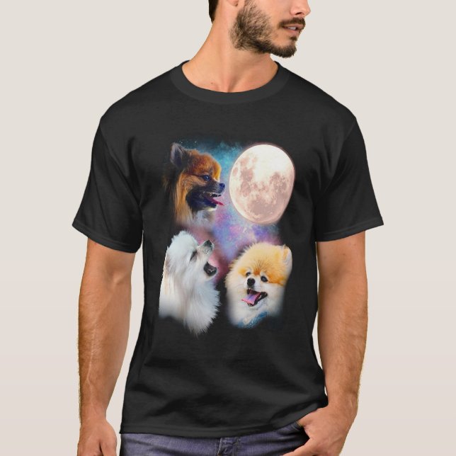 Camisa de la luna del grito de Pomeranian - luna (Anverso)