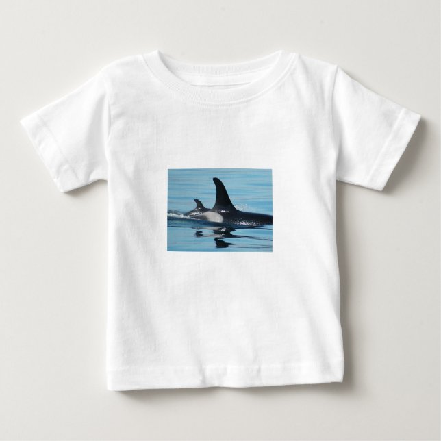 Camisa de la orca de la mamá y del bebé (Anverso)