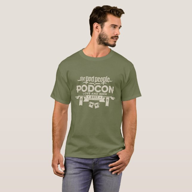 Camisa de la oscuridad de Podcon 2017 - logotipo (Anverso completo)
