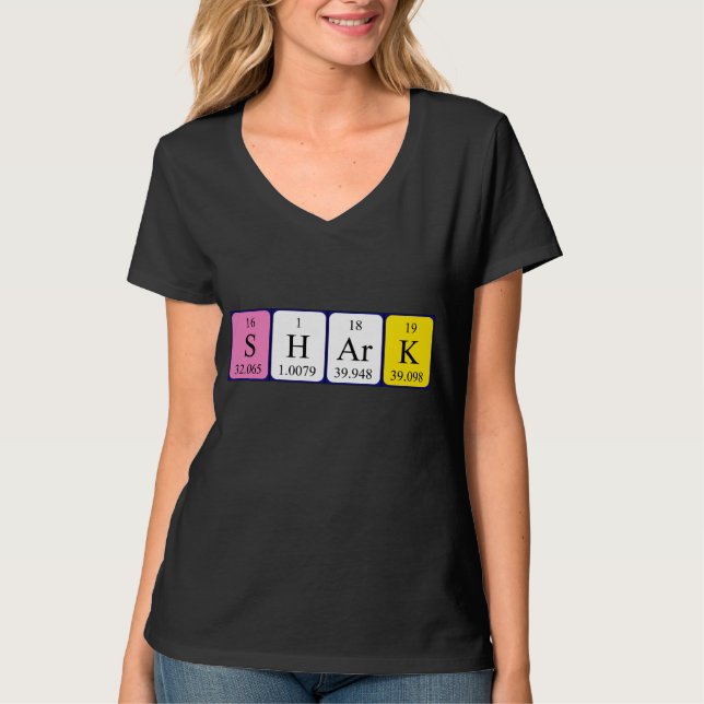 Camisa de la palabra de la tabla periódica del tib (Anverso)