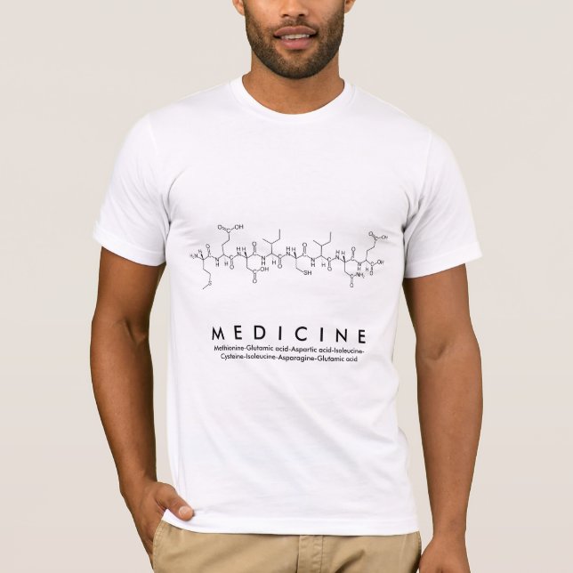 Camisa de la palabra péptido de medicina M (Anverso)