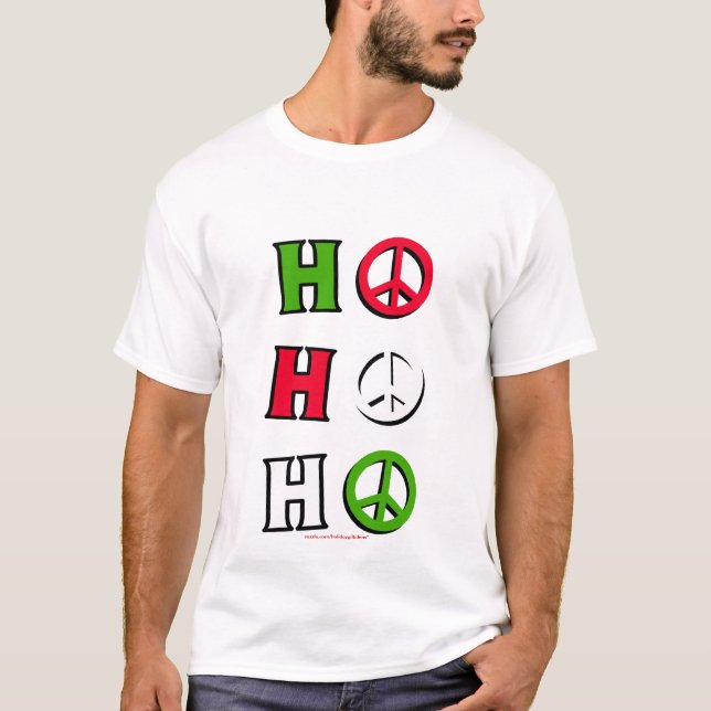 Camisa de la paz del navidad "ho ho ho" - (Anverso)