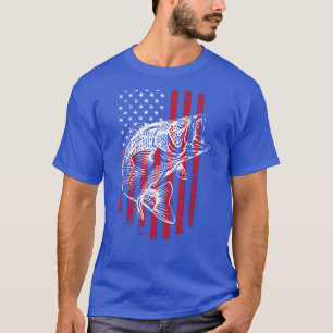 Camisa de la pesca de la lubina de la bandera