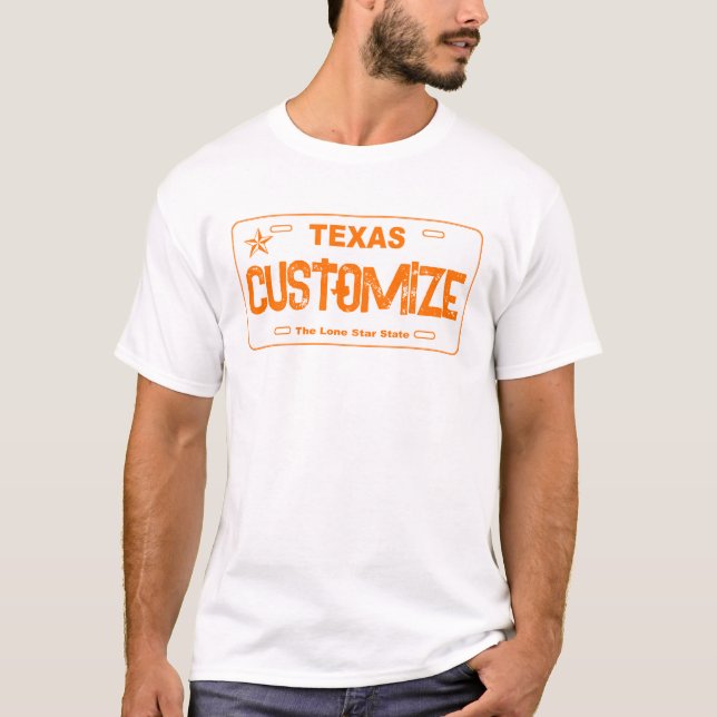 Camisa de la placa de la matrícula de Texas para e (Anverso)