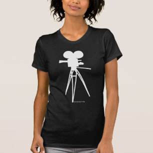 Camisa de la silueta de la cámara de película
