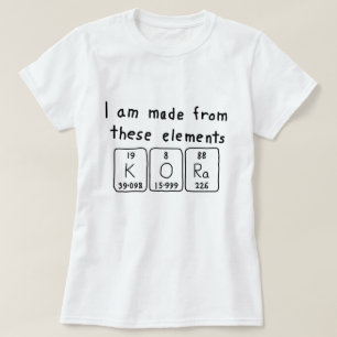 Camisa de la tabla periódica de Kora
