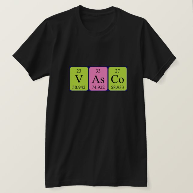 Camisa de la tabla periódica de Vasco (Anverso del diseño)