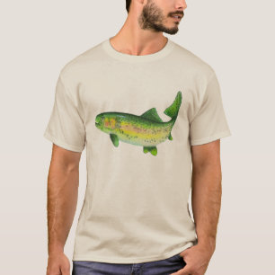 Camisa de la trucha arco iris de la acuarela