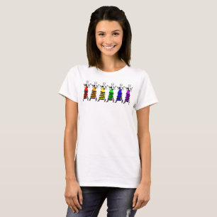 Camisa de las aletas del arco iris del hexágono