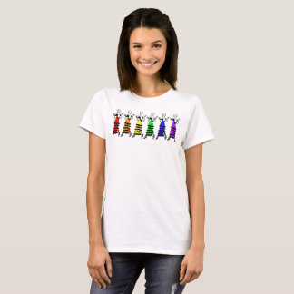 Camisa de las aletas del arco iris del hexágono