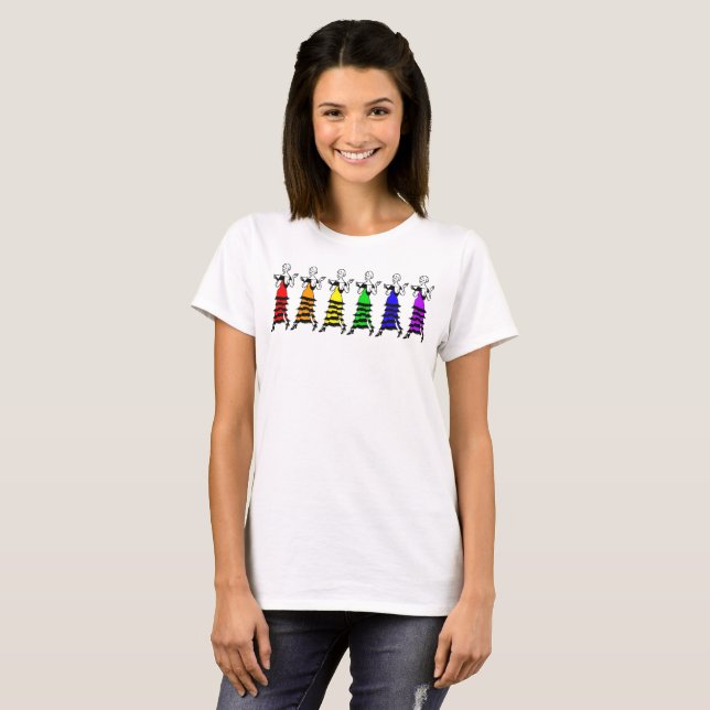 Camisa de las aletas del arco iris del hexágono (Anverso completo)