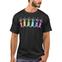 Camisa de las aletas del arco iris del hexágono
