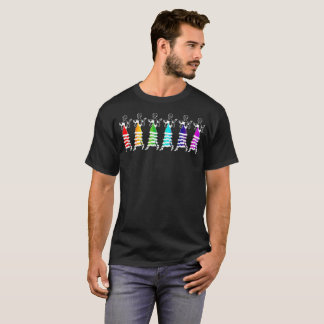 Camisa de las aletas del arco iris del hexágono