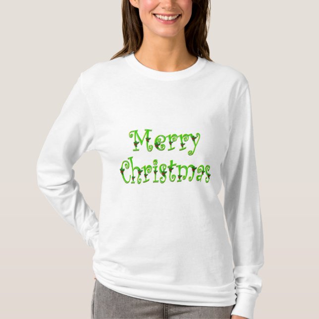 Camisa de las Felices Navidad del acebo (Anverso)