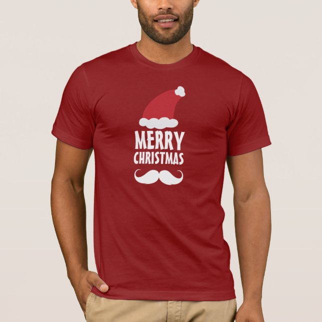 Camisa de las Felices Navidad del bigote de Santa (Anverso)