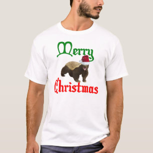 Camisa de las Felices Navidad del tejón de miel