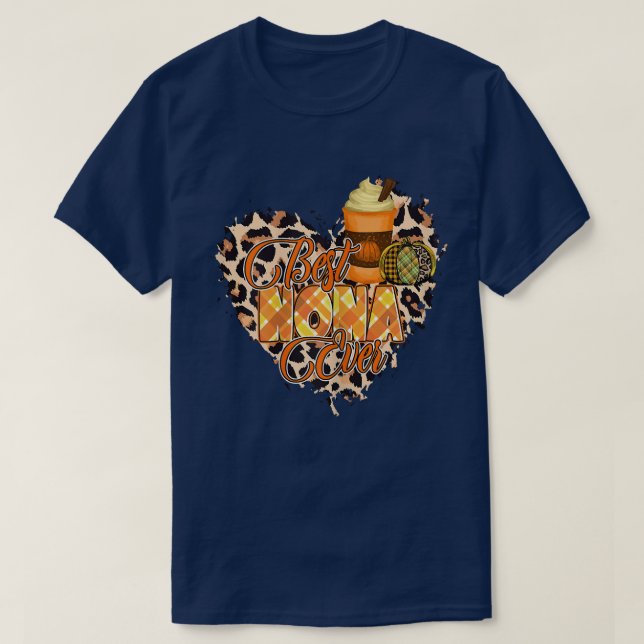 Camisa de las mujeres mejor nona, corazón de otoño (Diseño del anverso)