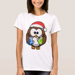 Camisa de las señoras del búho de Santa