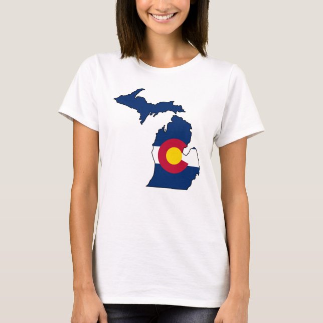 Camisa de las señoras del esquema de Michigan de (Anverso)