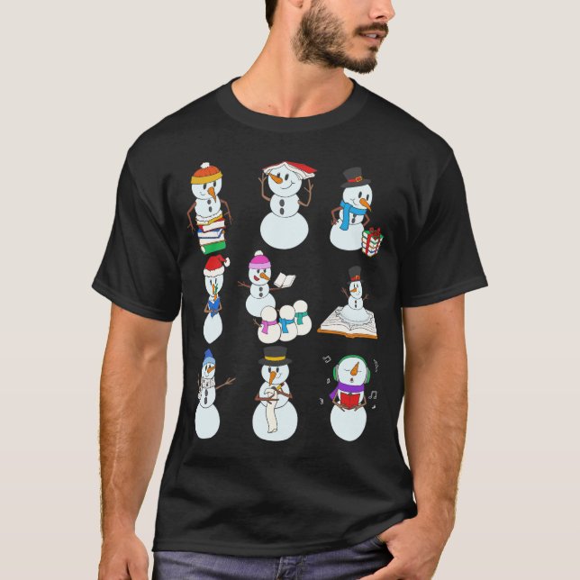 Camisa de libros, Gorra de libros de Snowman, esca (Anverso)