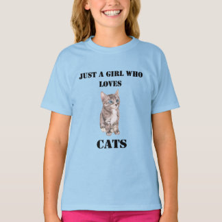 Camisa de los amantes del gato apenas un chica que