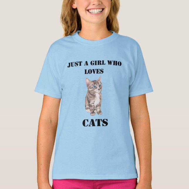 Camisa de los amantes del gato apenas un chica que (Anverso)
