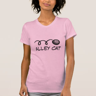 Camisa de los bolos de las mujeres con el gato