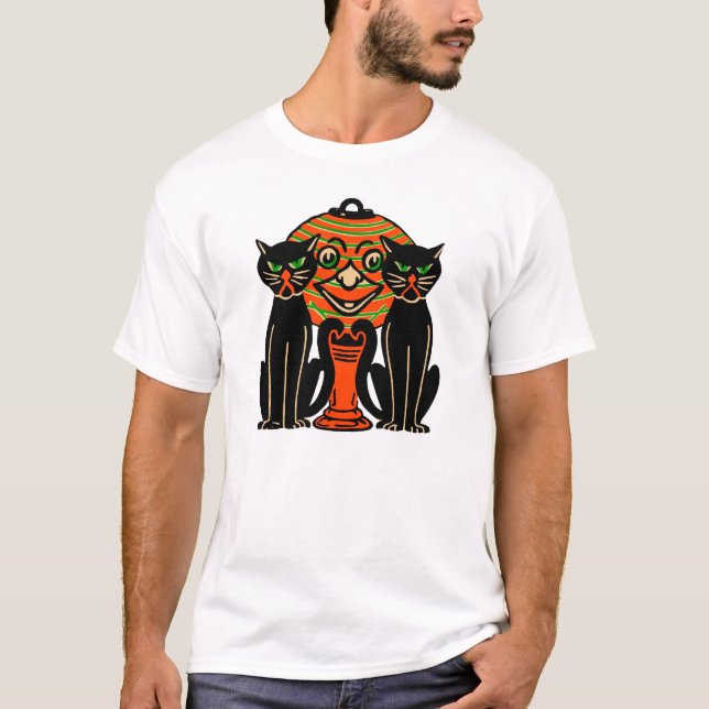 camisa de los gatos negros de Halloween del (Anverso)