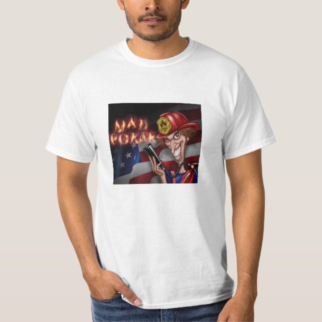 Camisa de los hombres de bomberos de MAD Poker (Anverso)