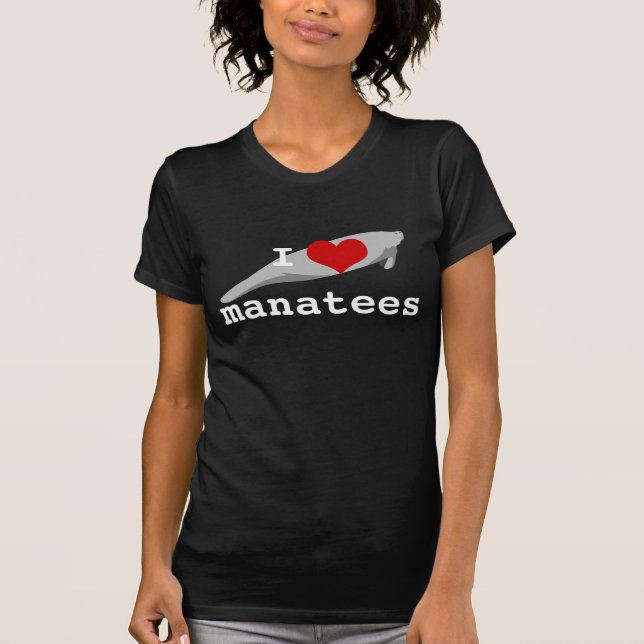 Camisa de los manatees del corazón I - oscuridad (Anverso)