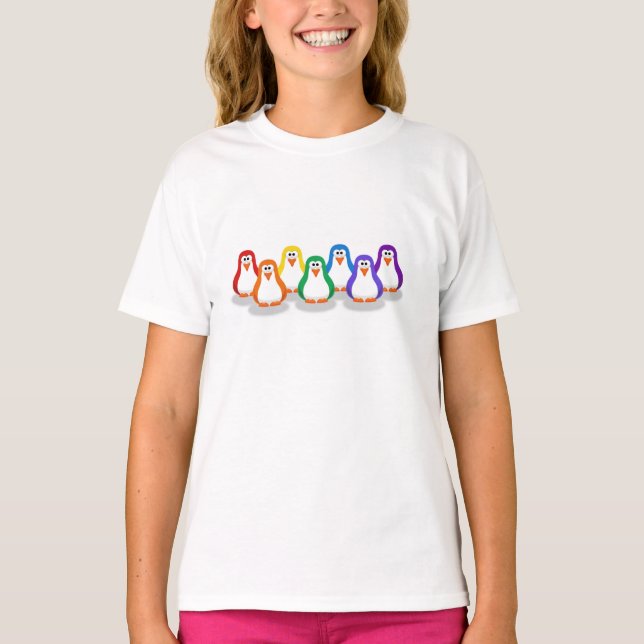 Camisa de los pingüinos del arco iris (Anverso)