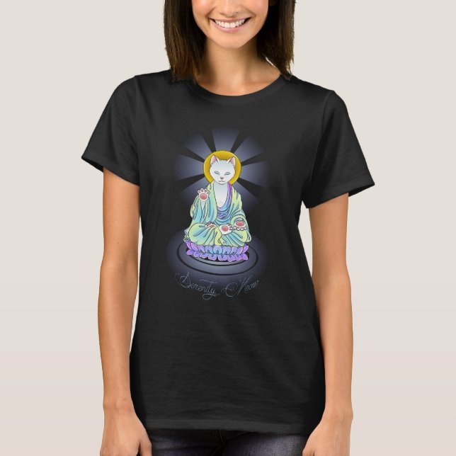 Camisa de Lotus del gato de Buda del maullido de (Anverso)