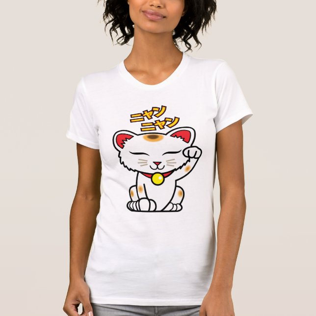 Camisa de Maneki Neko (gato afortunado japonés) (Anverso)
