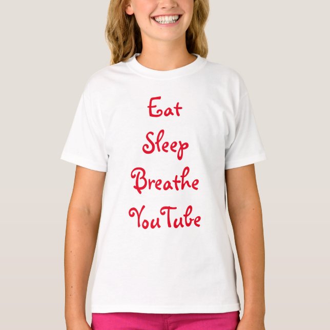 Camisa de manga corta de YouTube de los chicas (Anverso)
