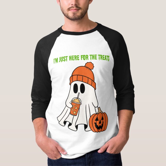 Camisa de manga de 3/4 de Halloween Ghost (Anverso)