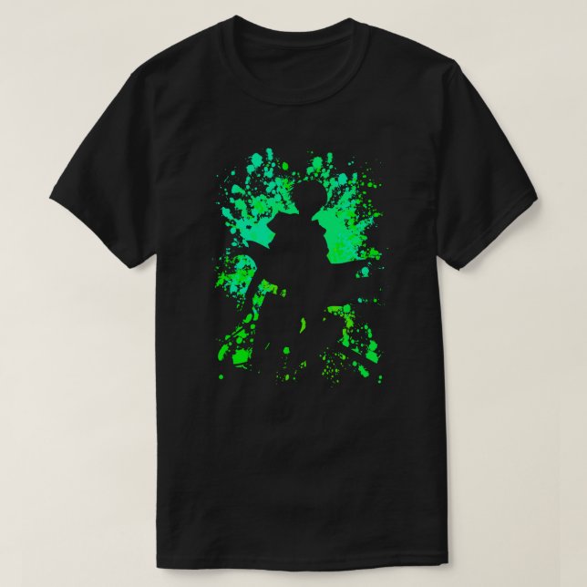 Camisa de Manga del animado de la salpicadura de (Diseño del anverso)