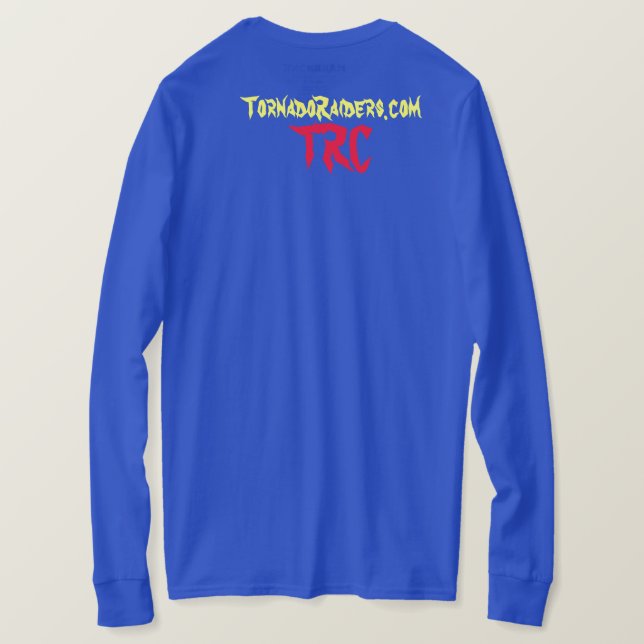 Camisa de manga larga azul TRC (Reverso del diseño)