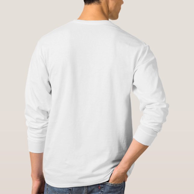 Camisa de manga larga blanca y Personalizado de lo (Reverso)