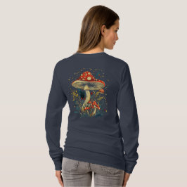 Camisa de manga larga botánica de hongo Amanita Mu