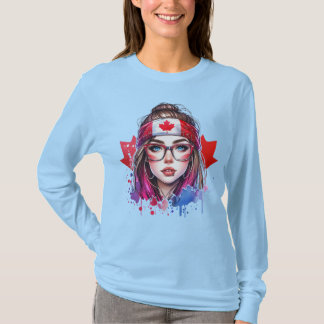 Camisa de manga larga de Chica canadiense