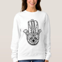 Camisa de manga larga de la mano de Hamsa para muj