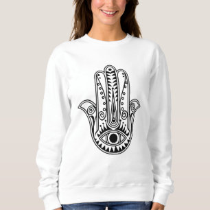 Camisa de manga larga de la mano de Hamsa para muj